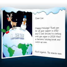 Image of Business Christmas Holidays eCard with Reindeer and Snowman